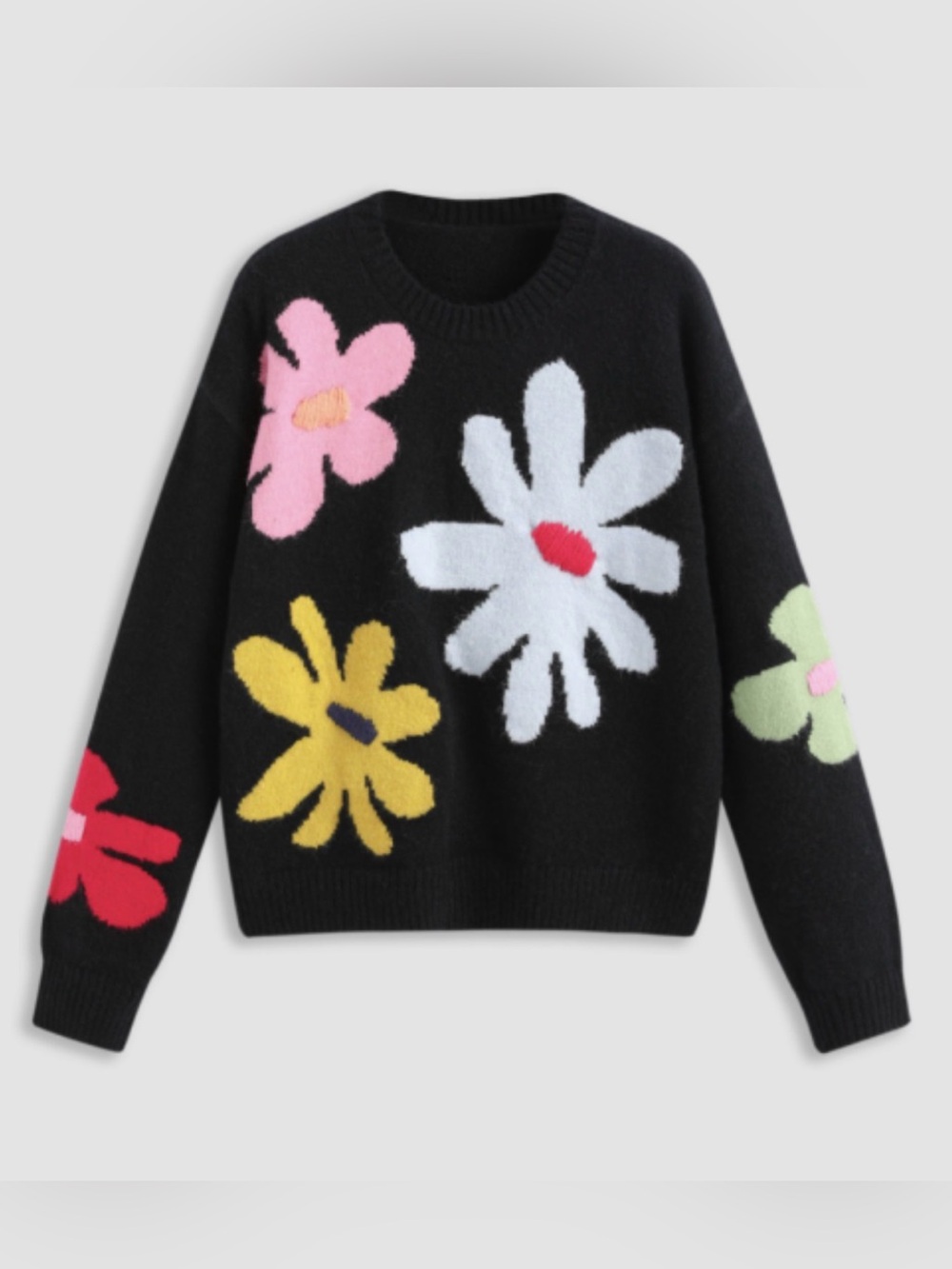 NWT CiderBlack Floral Crewneck Sweater